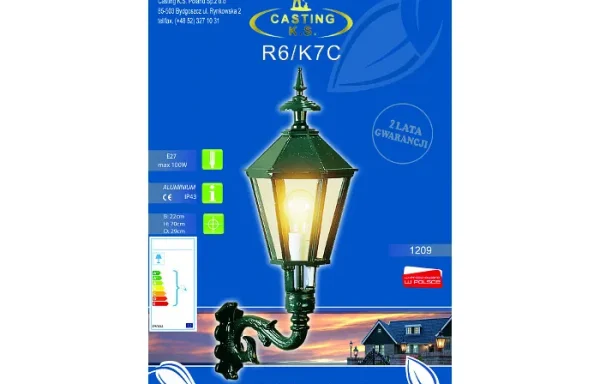 Lampa kinkietowa: R6+K7C